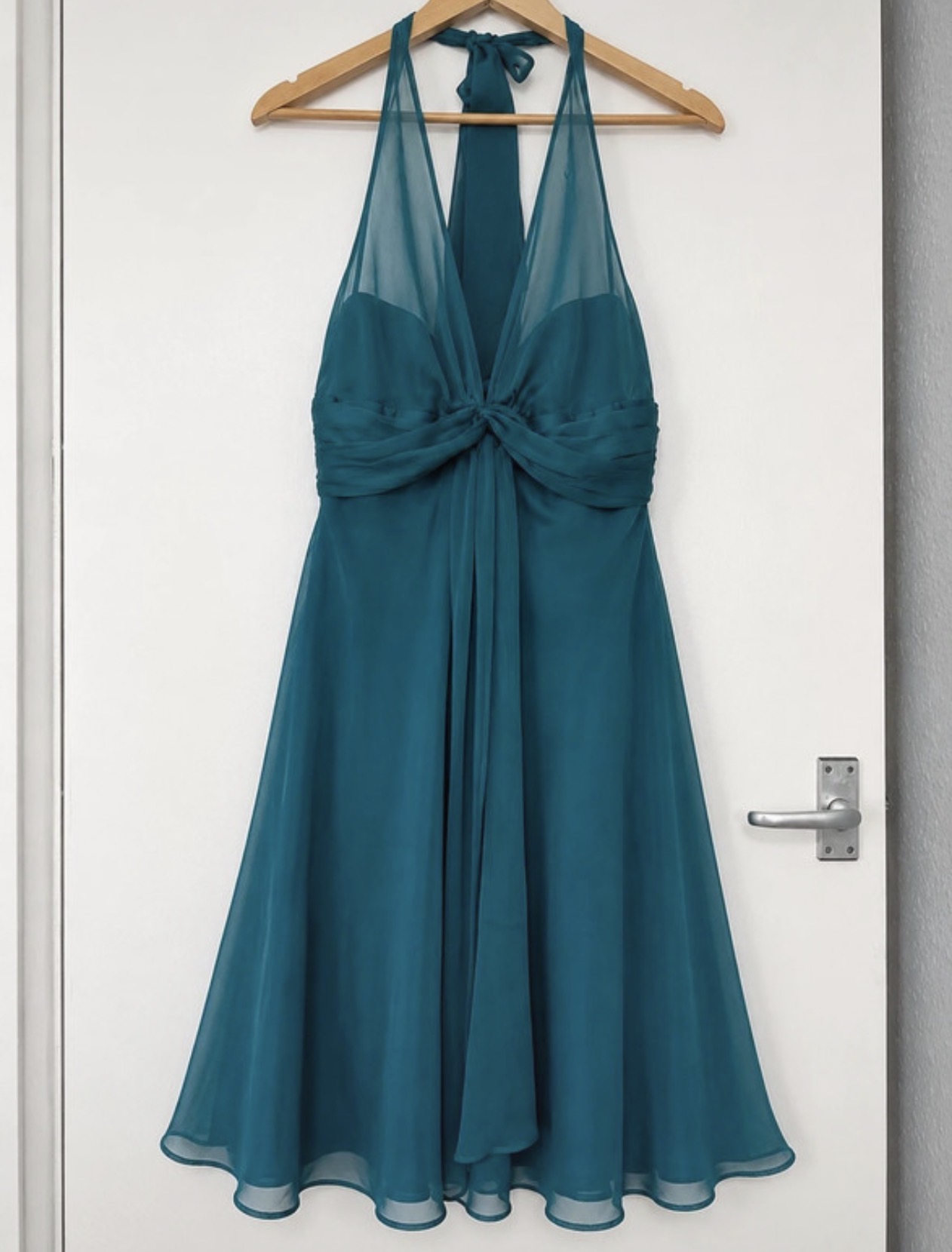 Debut turquoise halter neck occasions dress size 14