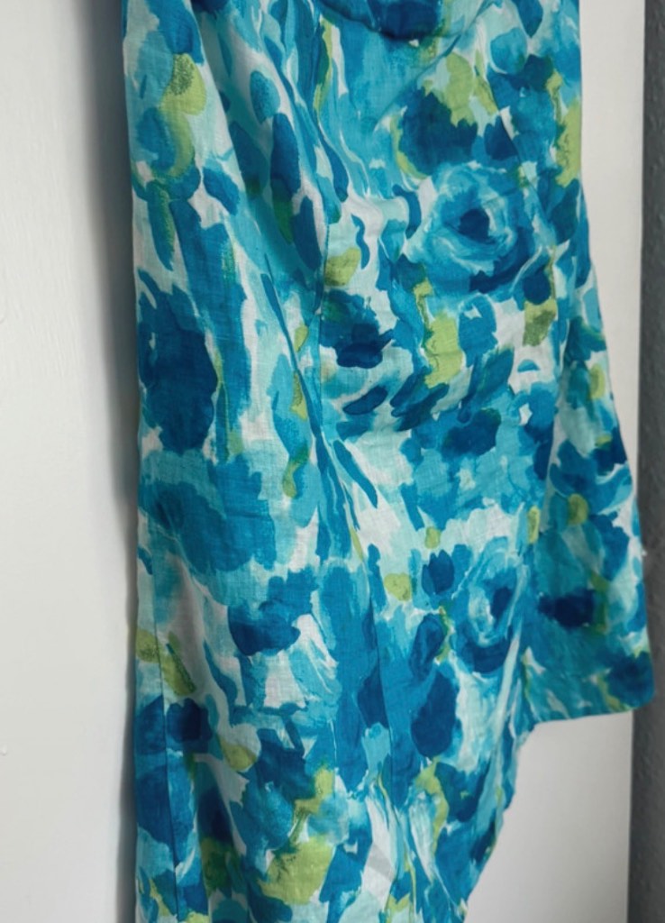 Precis bright floral midi skirt linen size 14