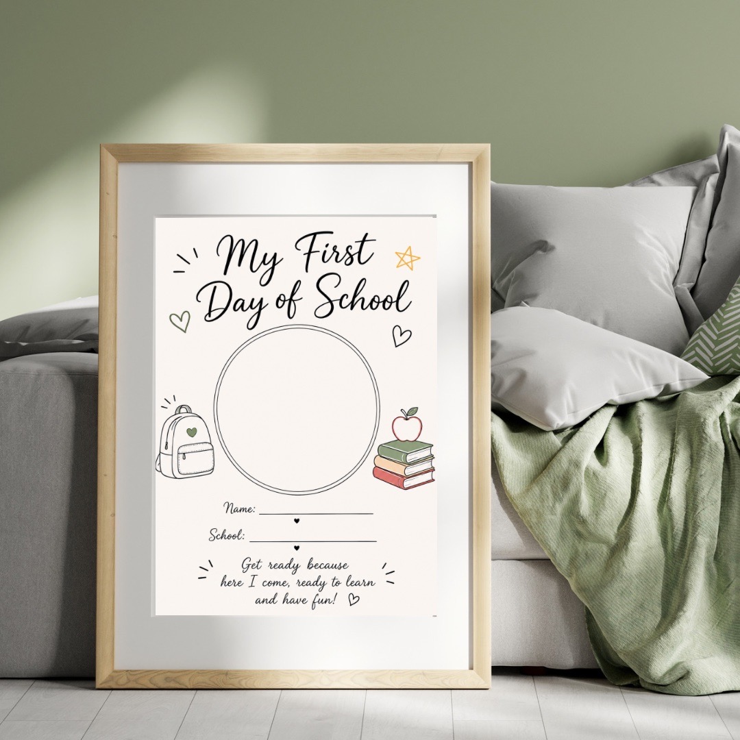 A4 my first day personalised print