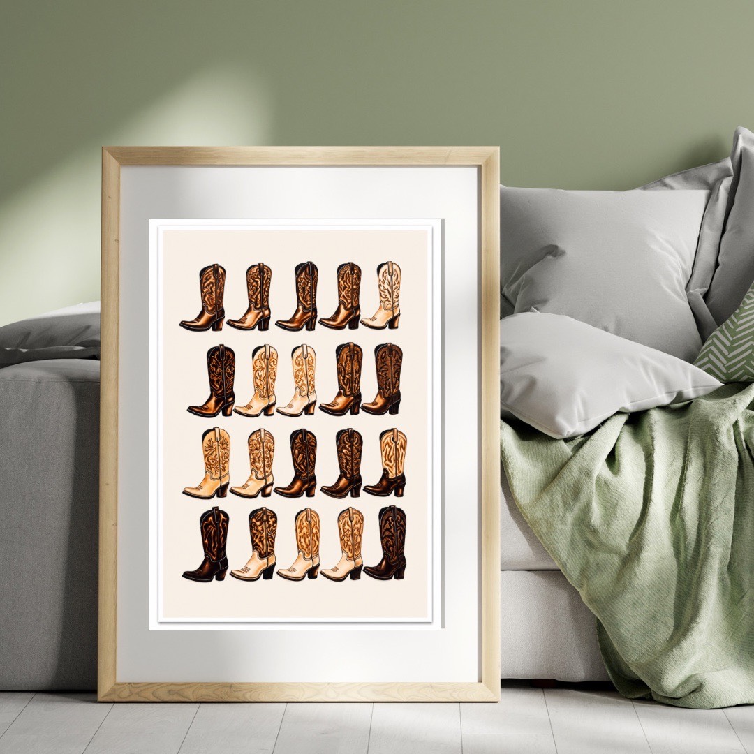 A4 country boots print