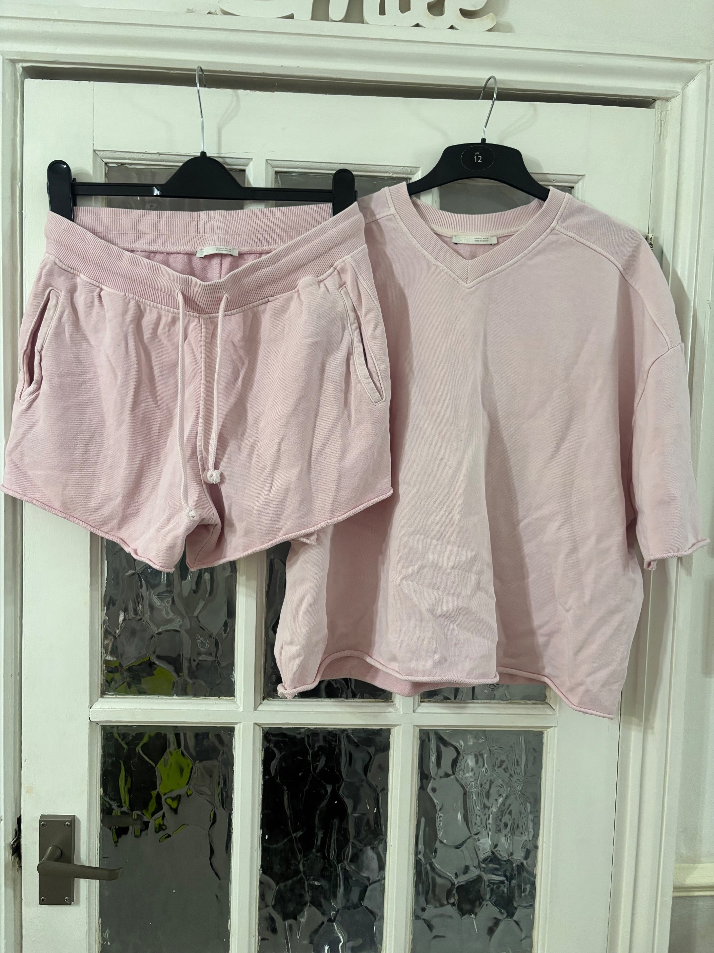 Zara # Baby pink summer co ord # Shorts (L)& Matching T shirt / Top (L# size 12-14 #