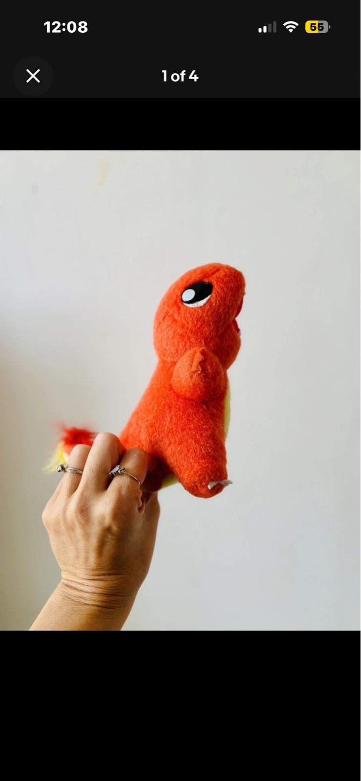 Vintage Tomy Pokémon Fuzzy Edition Charmander Plush Toy Collectible