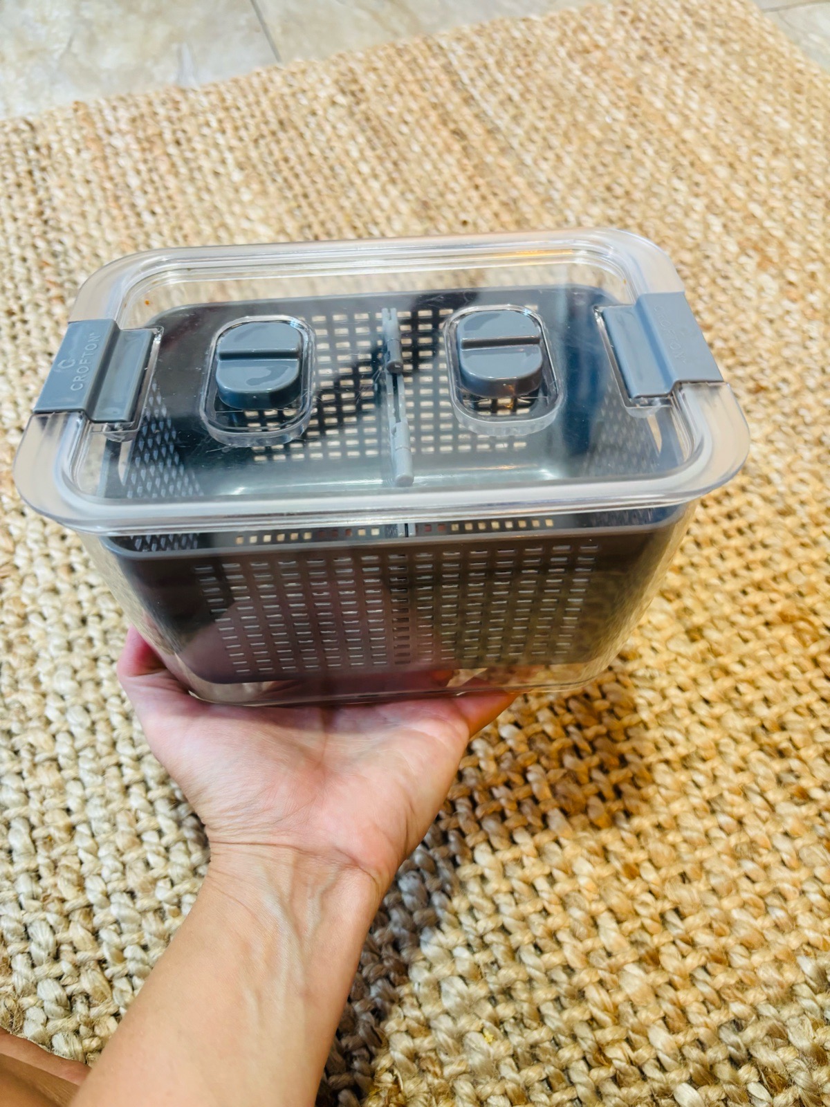 Lidded three piece food storage container