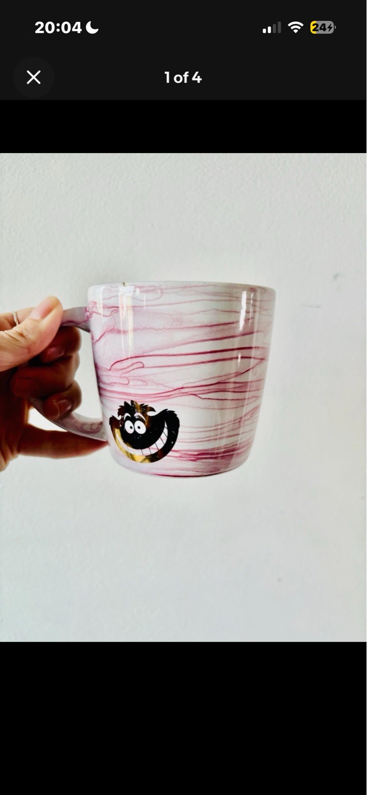 Small Disney Alice In Wonderland Cheshire Cat Mug With Gold Foiling