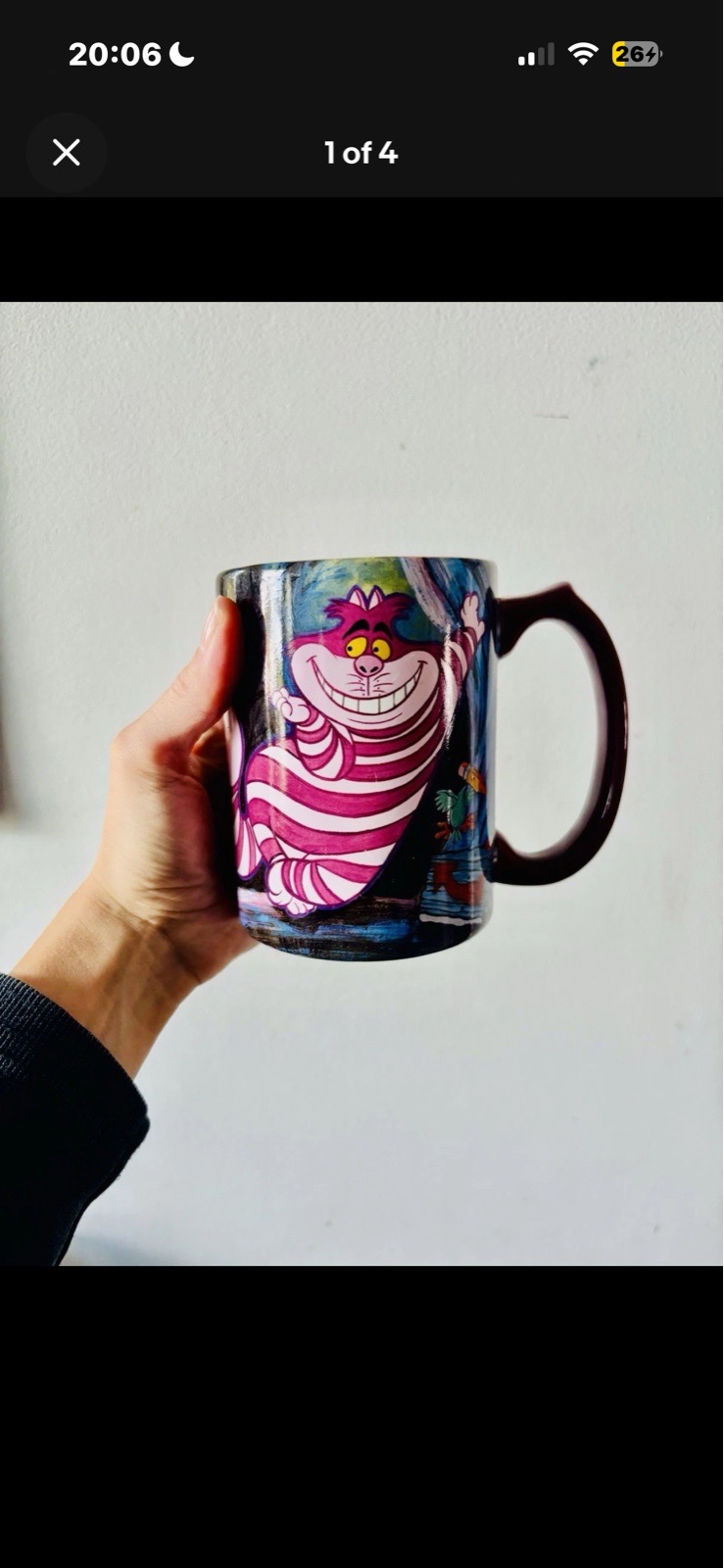 Rare 2018 Cheshire Cat Alice In Wonderland Large Disney Mug