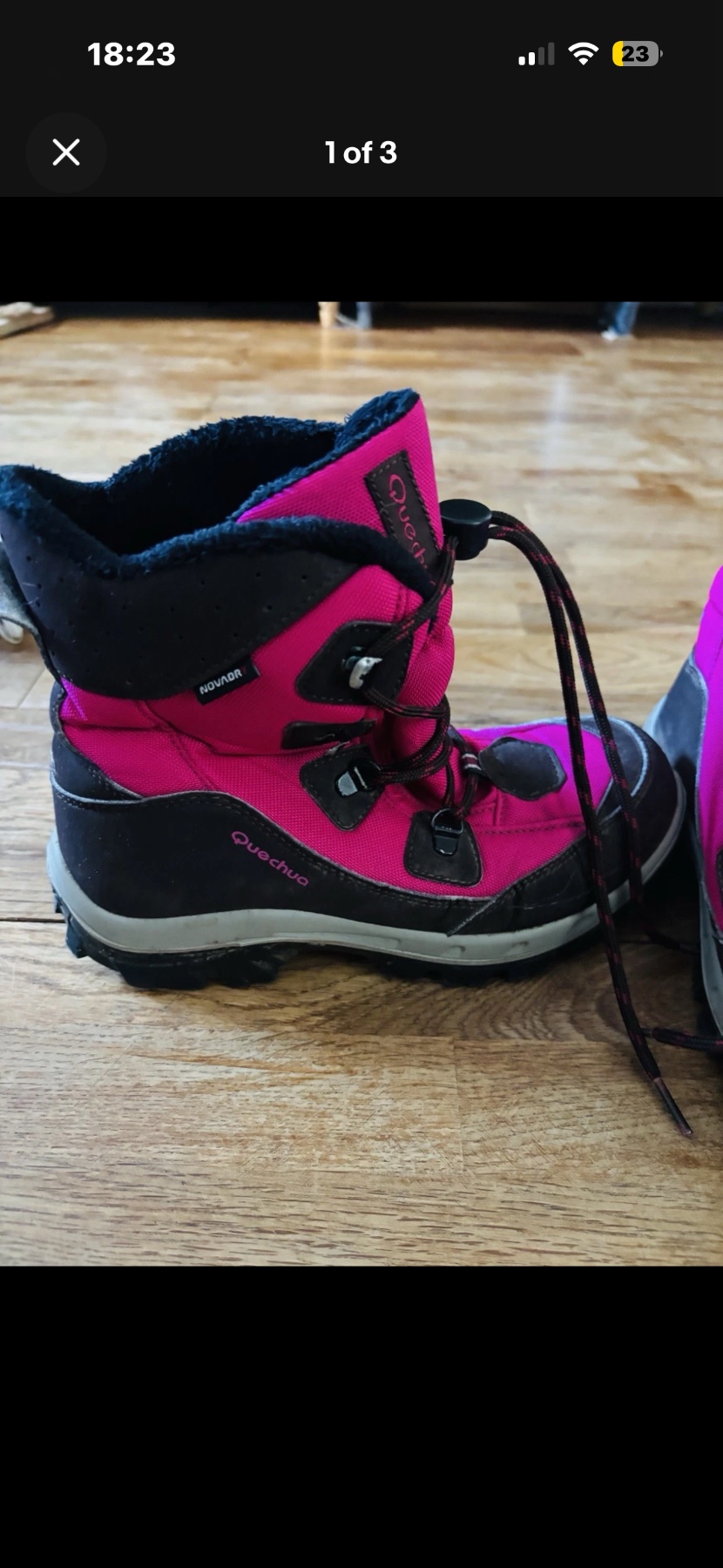 Quechua Size 3 Pink Toggle Fastening Ski/Hiking/Mountain/Walking Boots