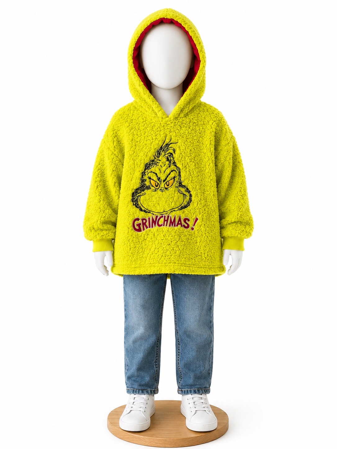 XS the grinch thick fluffy hooded blanket hoodie
