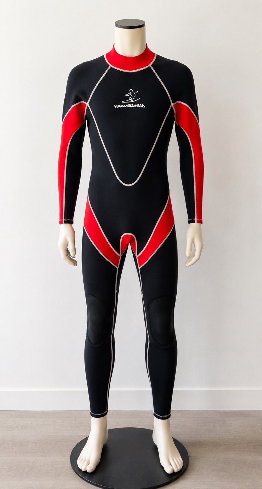 Black And Red Hammerhead Surfing Summer Full Length Cold Water Wetsuit