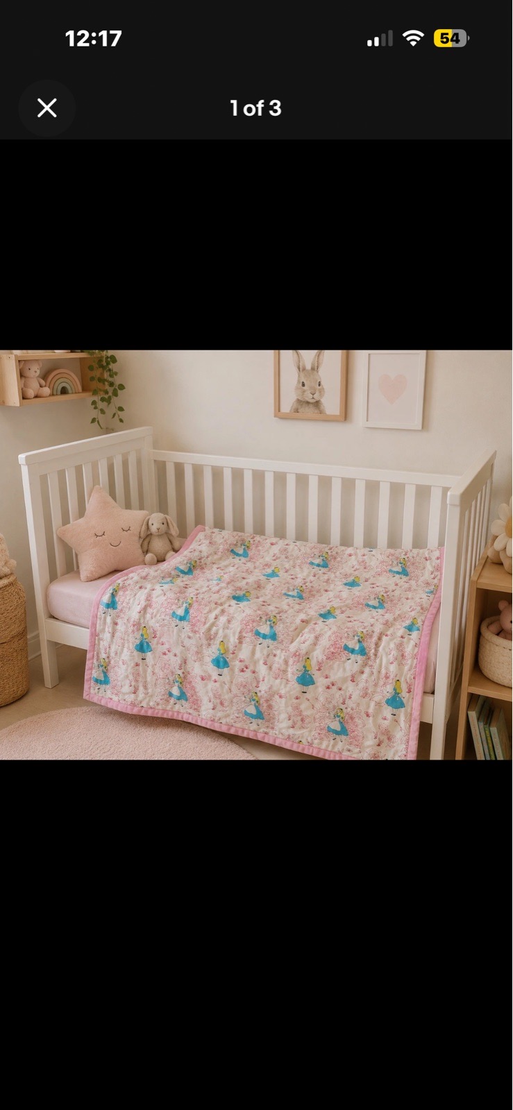 One Of One Alice In Wonderland Handmade Blanket Crib Pram Duvet