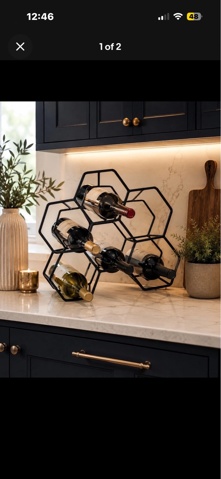 TKMAXX Black Metal Hexagonal Wine Rack