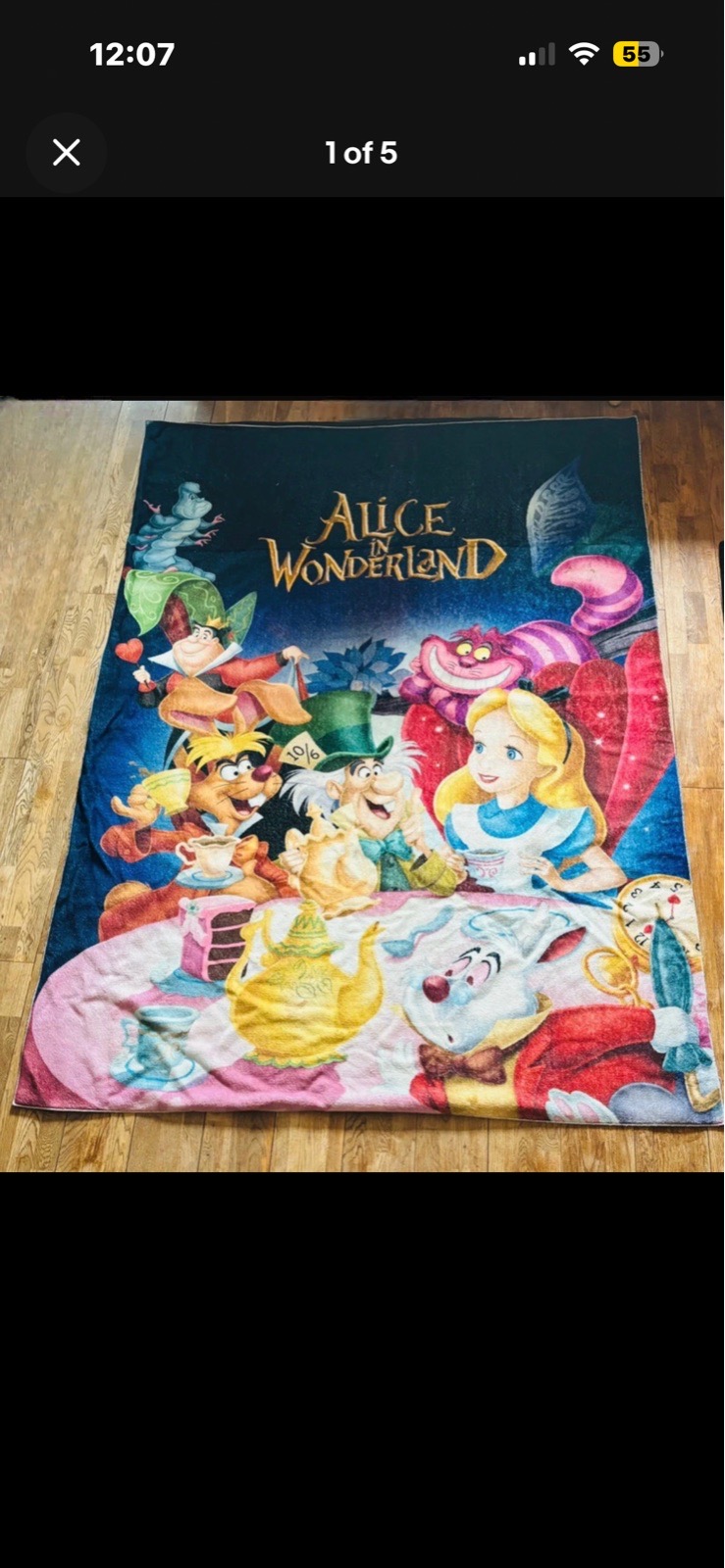Alice In Wonderland Washable Foldable Flexible Rug/Wall Decor