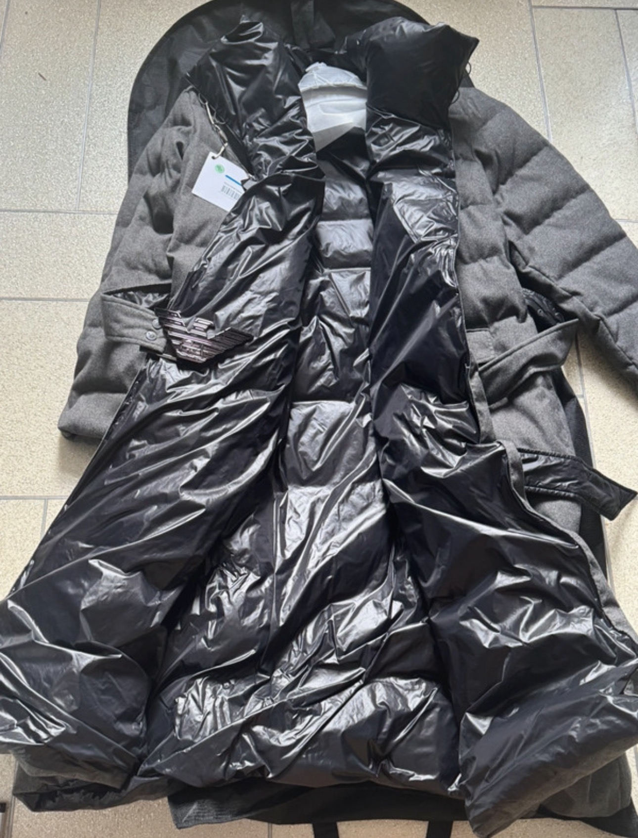 Emporio Armani designer down long jacket