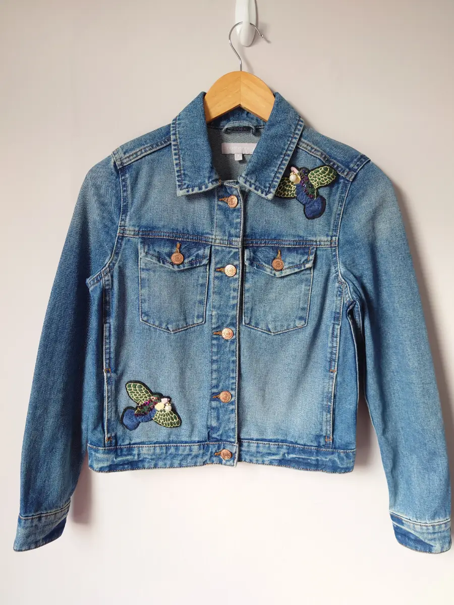 Embroidered denim jacket UK 8