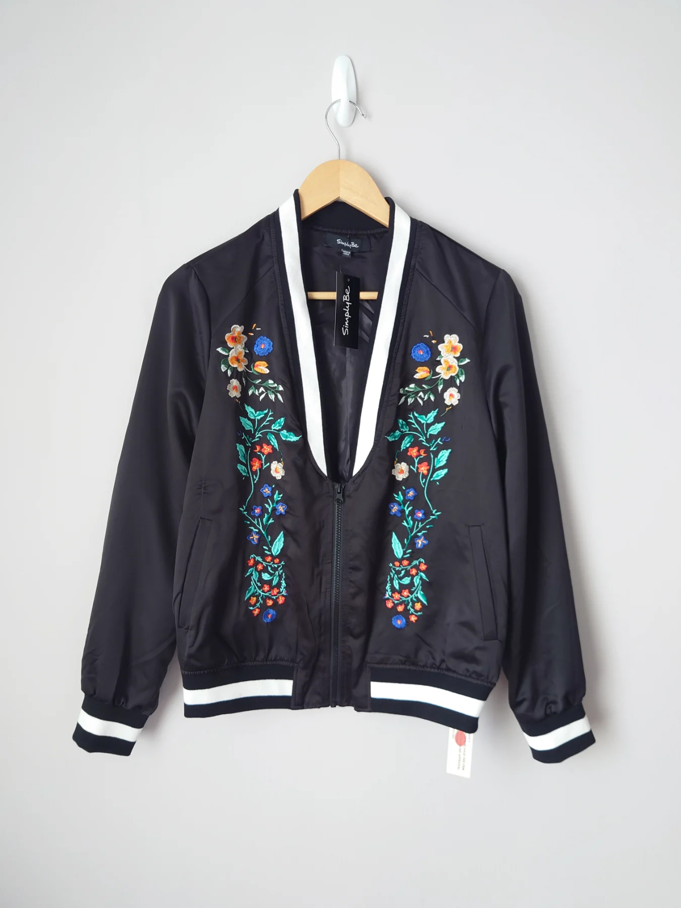 Embroidered bomber jacket size UK 12