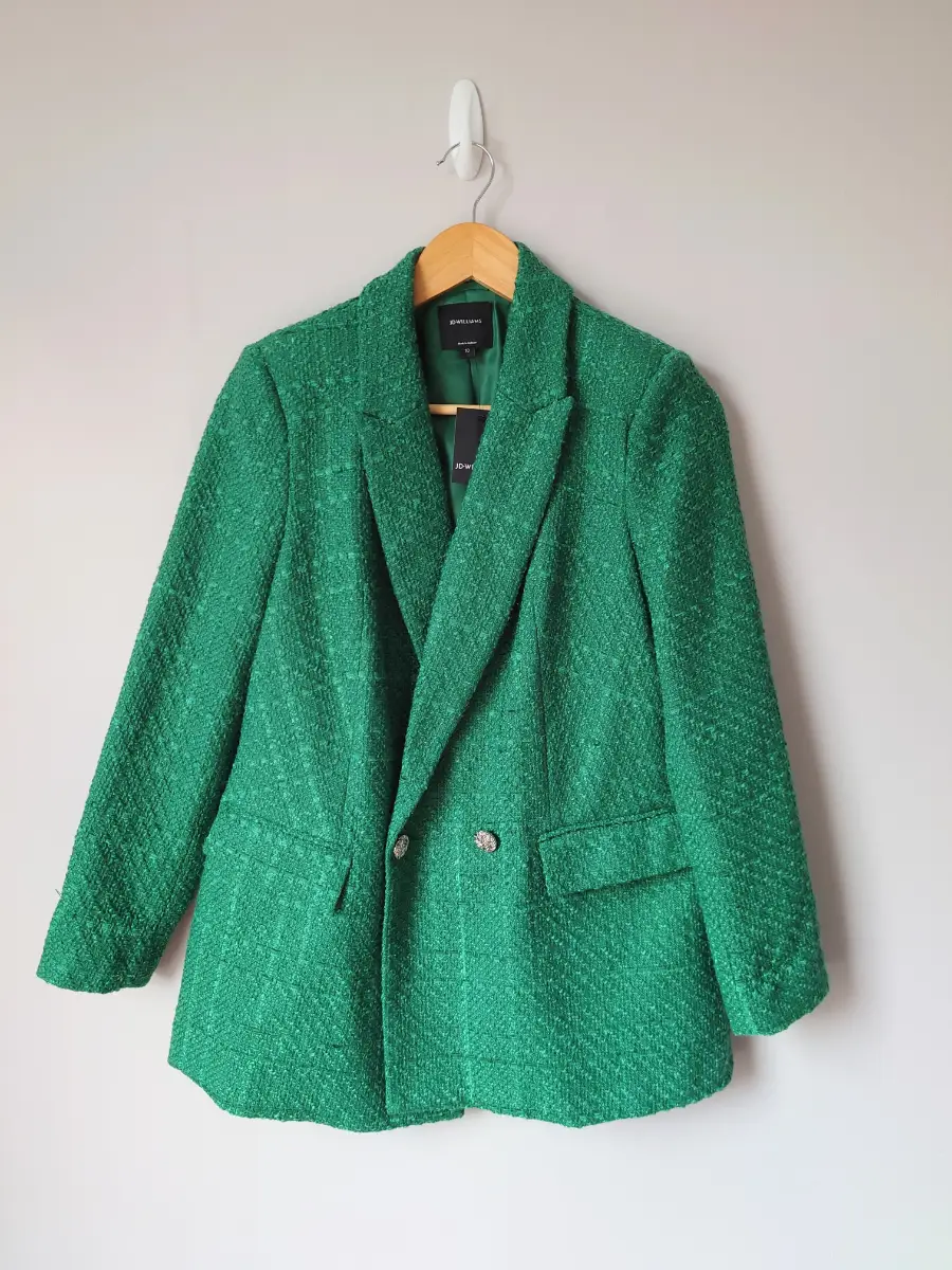 Green tweed blazer UK 10