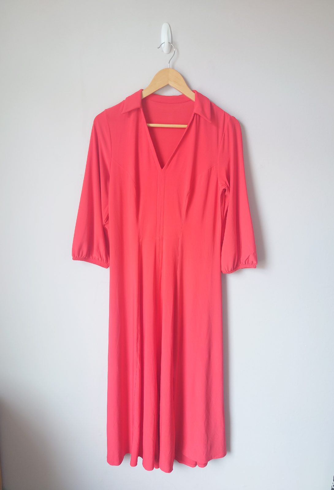 Red shirt midi dress size UK 10