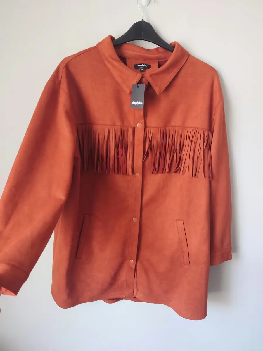 Faux suede fringe jacket UK 16