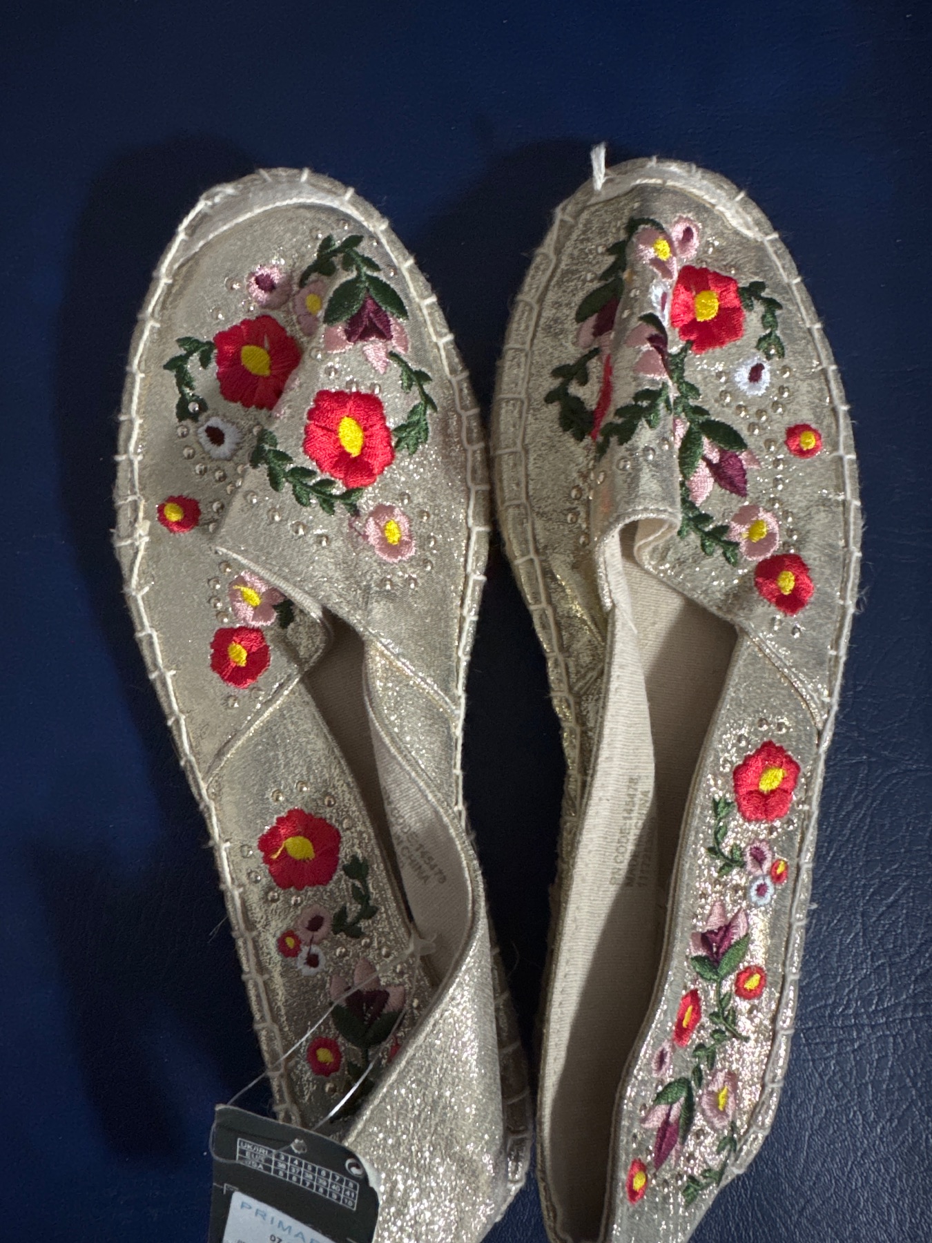 Primark gold shoes size 6