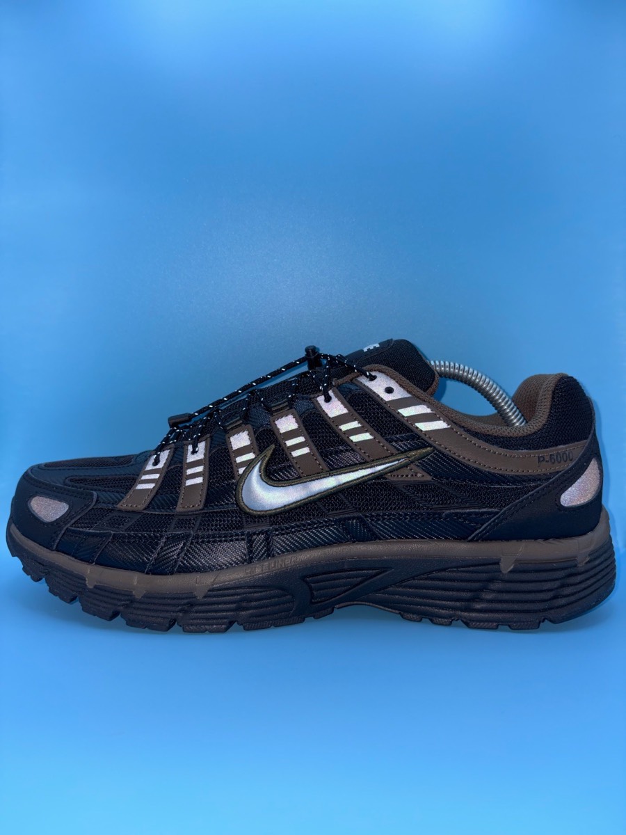 Nike P-6000 Black/Metallic-Silver/Dark Hazel Lace Up Trainers UK 10 IQ0298-010
