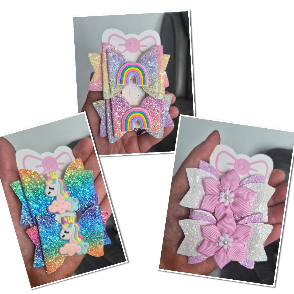 A mix bow hair clips