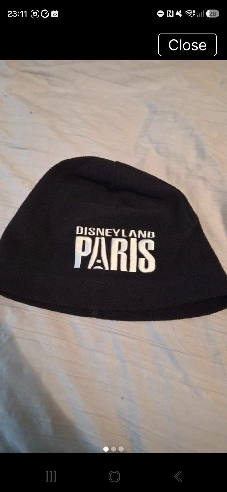 Disneyland Paris black beanie hat adult one size