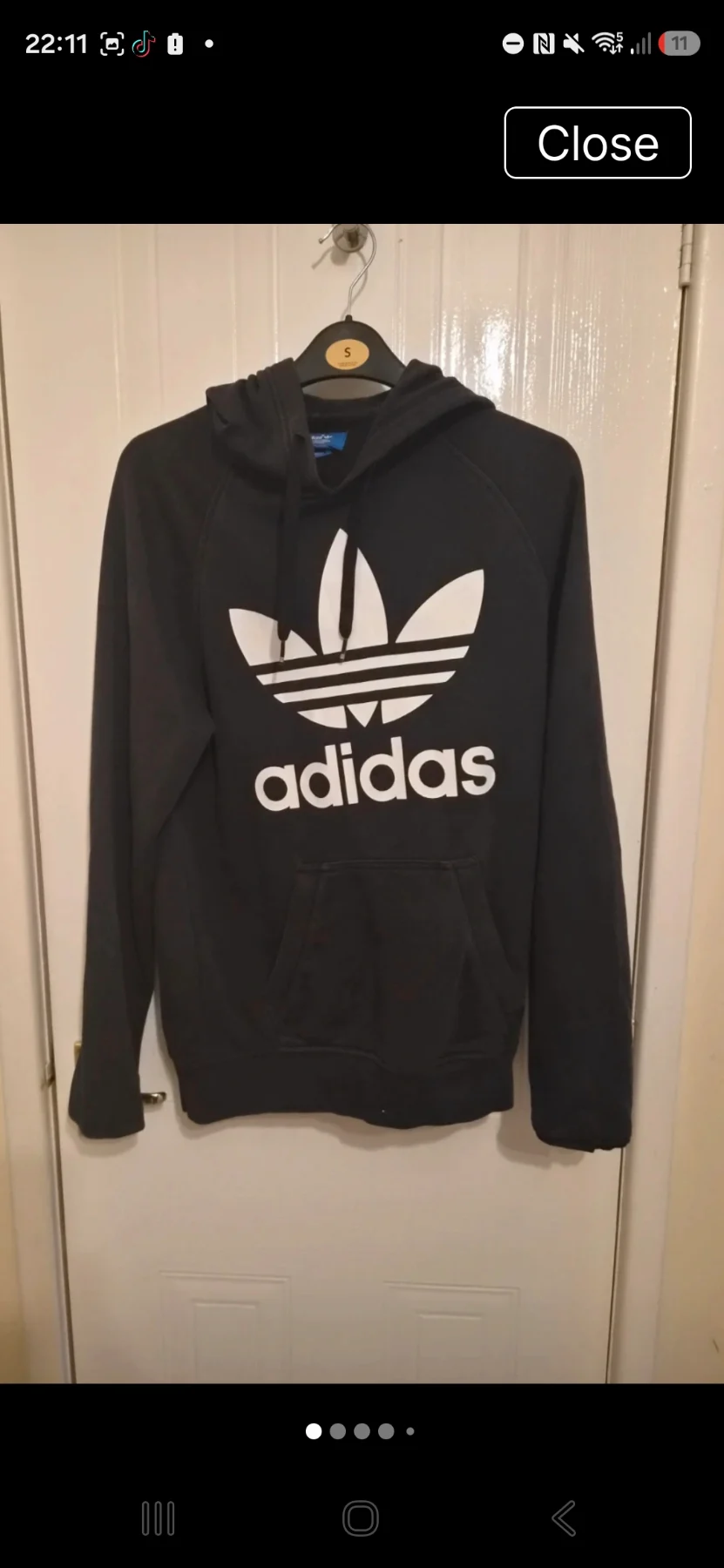 adidas black hoodie size xs