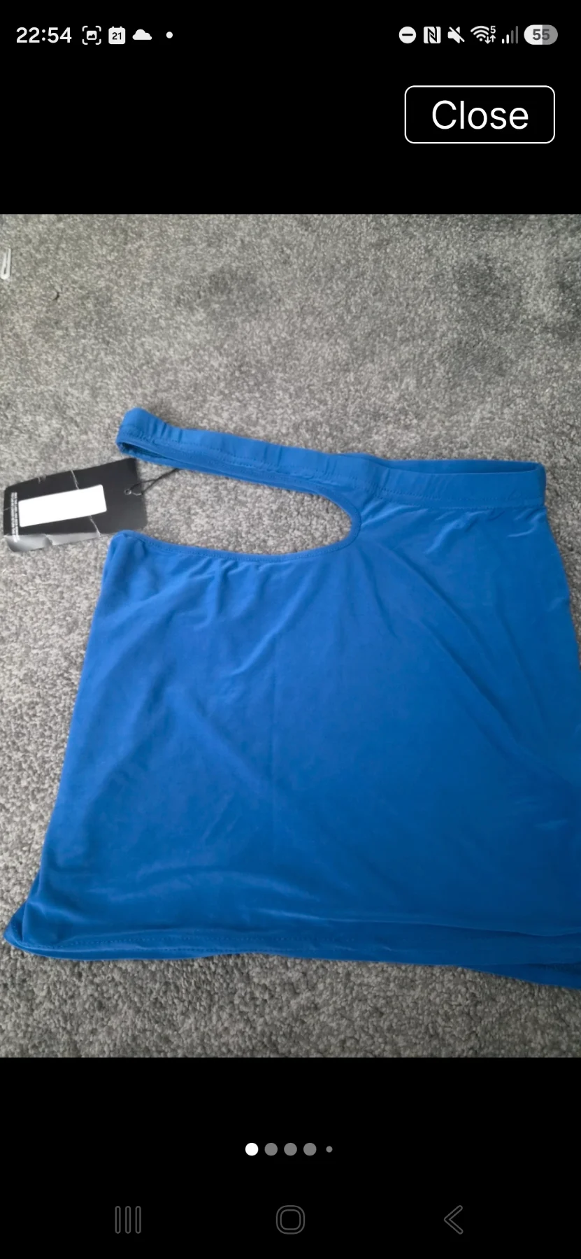 PrettyLittleThing blue mini skirt size uk8