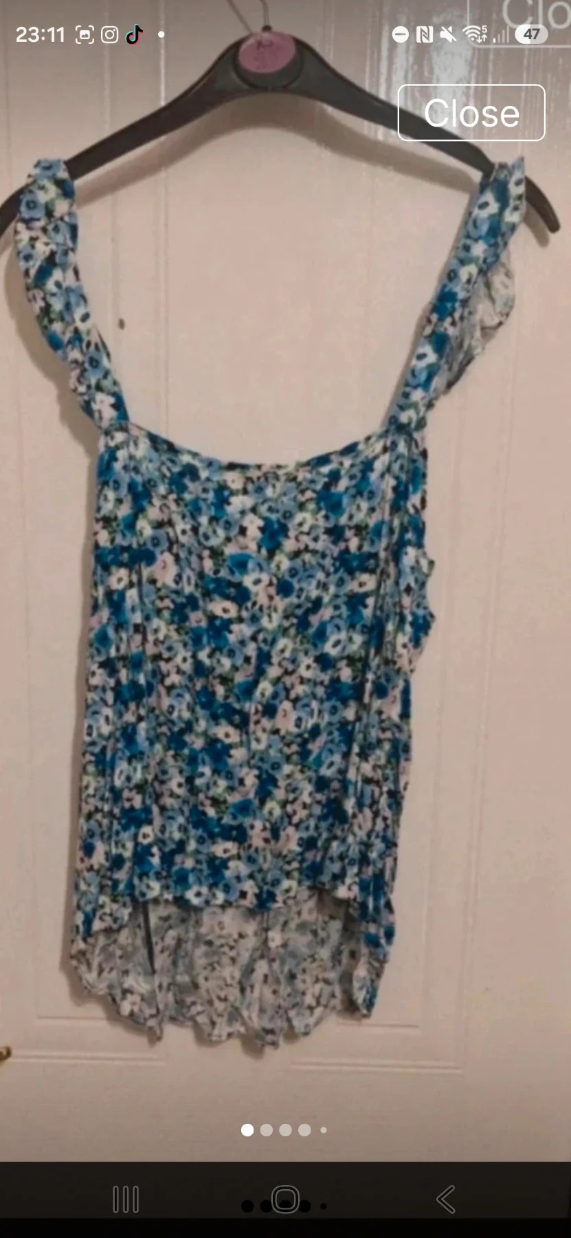 George blue floral vest top size uk16