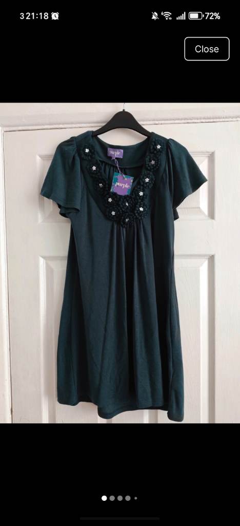 New with tags purple dark green dress size small