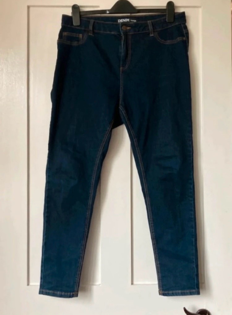 George dark blue short leg skinny fit jeans size 16 W34 L26.5.