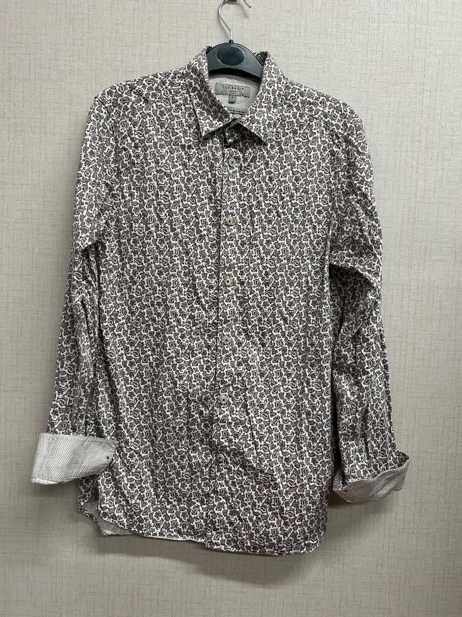 Ted Baker London Men's Paisley Shirt Size 2 Small 100% Cotton Italian Fabric
