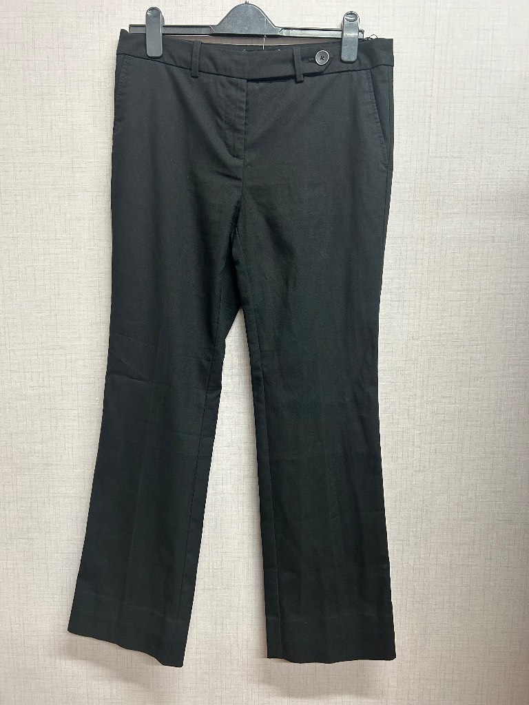 Next Women's Black Work Office Trousers Smart Tailored Straight Leg Size 10L