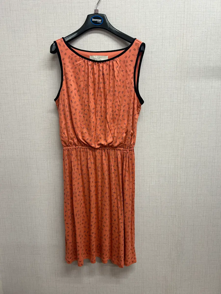 LOFT Ann Taylor Coral Orange Printed Sleeveless Dress - Size XS