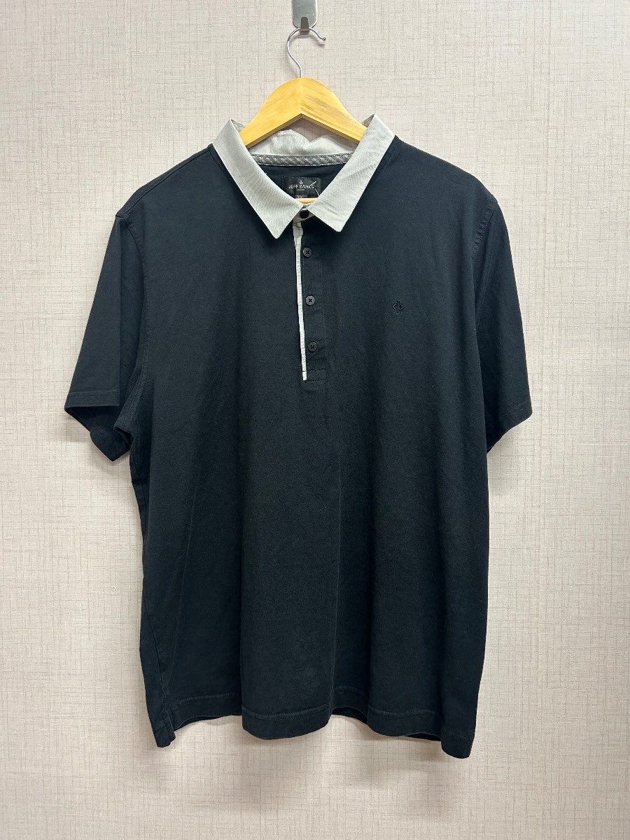 Jeff Banks London Men's Black Polo Shirt Size XXL Short Sleeve 100% Cotton