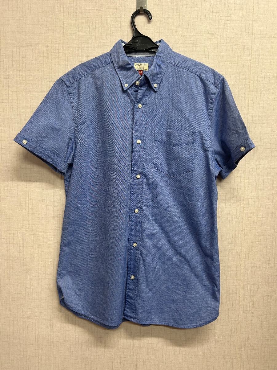 Next Men's Blue Short Sleeve Oxford Button Down Shirt Size Medium M 100% Cotton