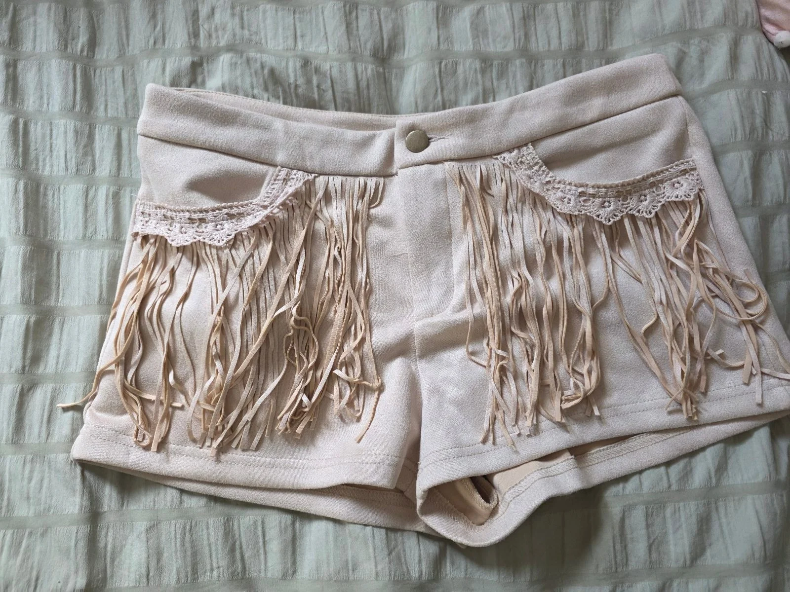 Tassle shorts beige