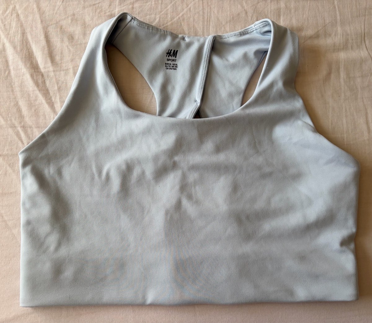 H&M Sport Light Blue Sports Bra/top size XL