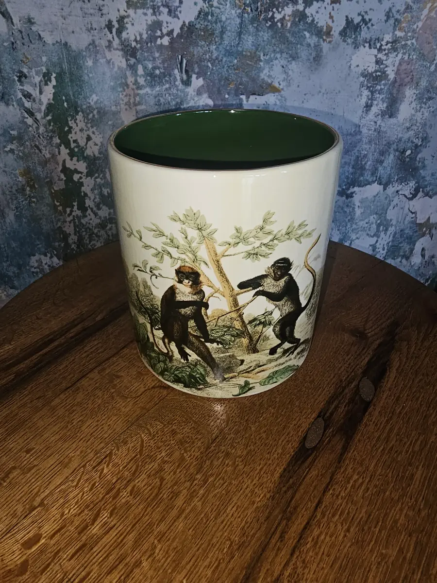 Monkey jungle ceramic plant pot, quirky homewear