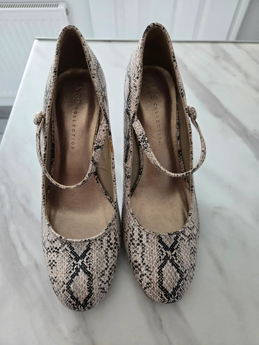 M&S Collection Snake Print Mary Jane  strap Stilleto heels uk5.5