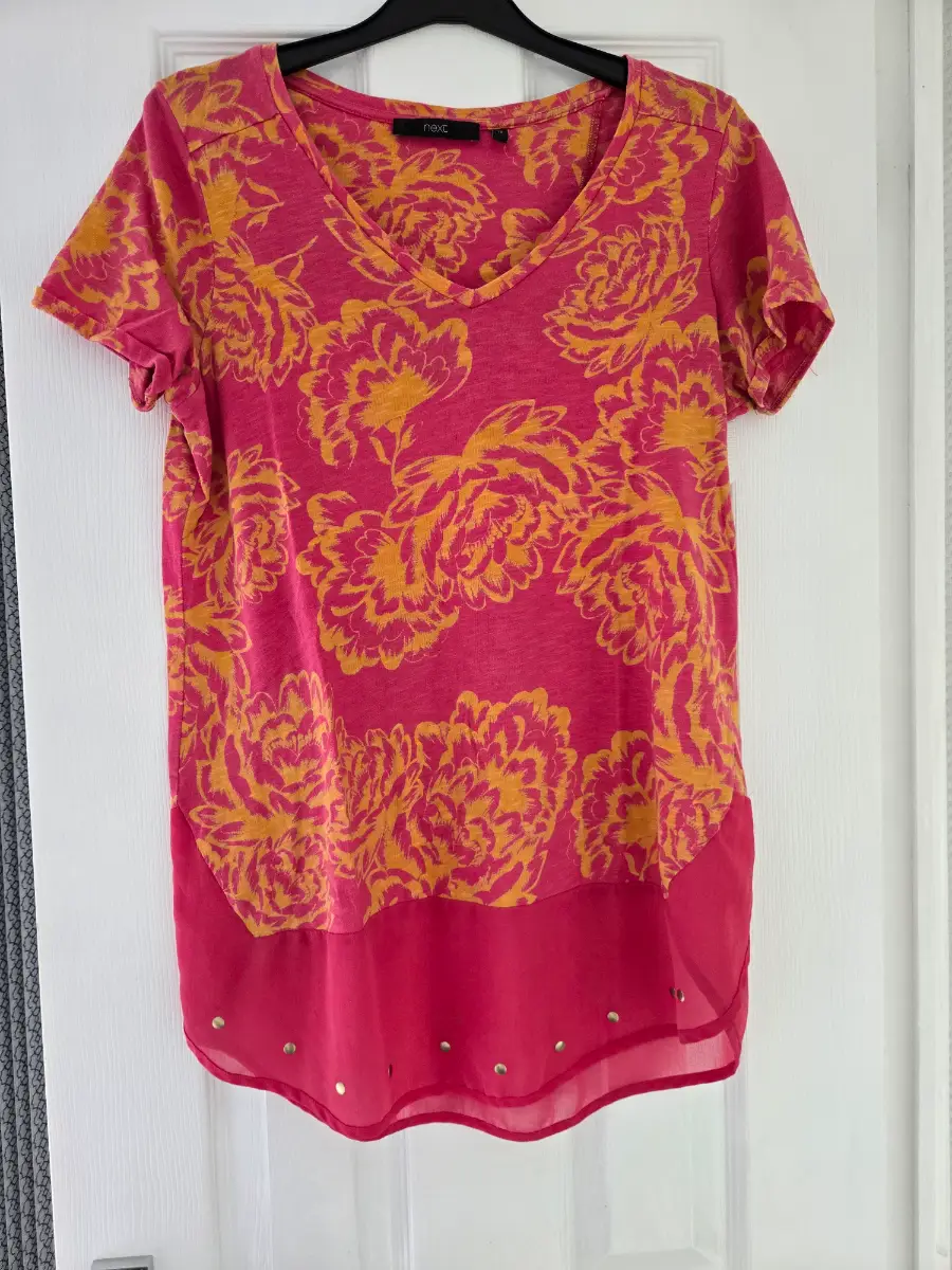 Next Ladies v-neck short-sleeved summer Tunic top uk10