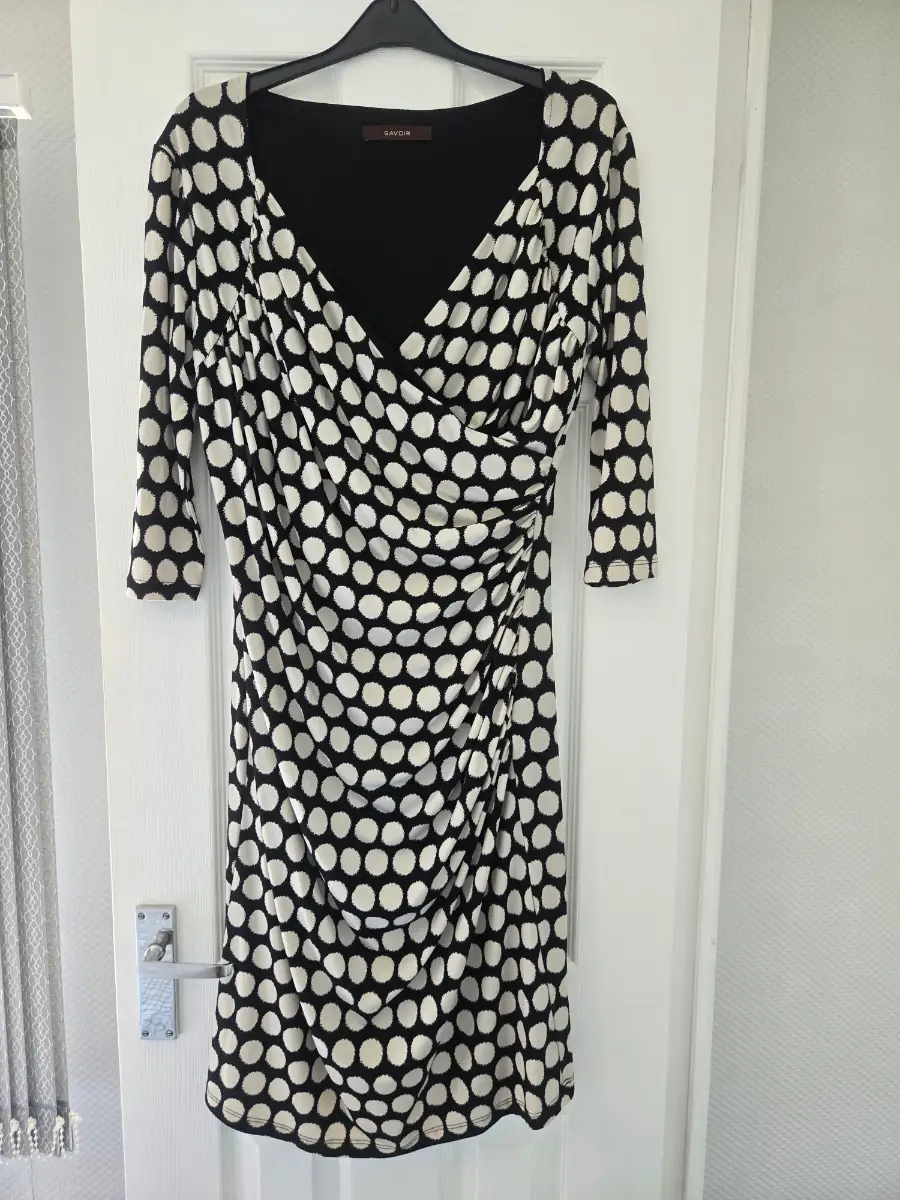 Savoir Ruched bodycon Polkadot evening/ party Dress uk16
