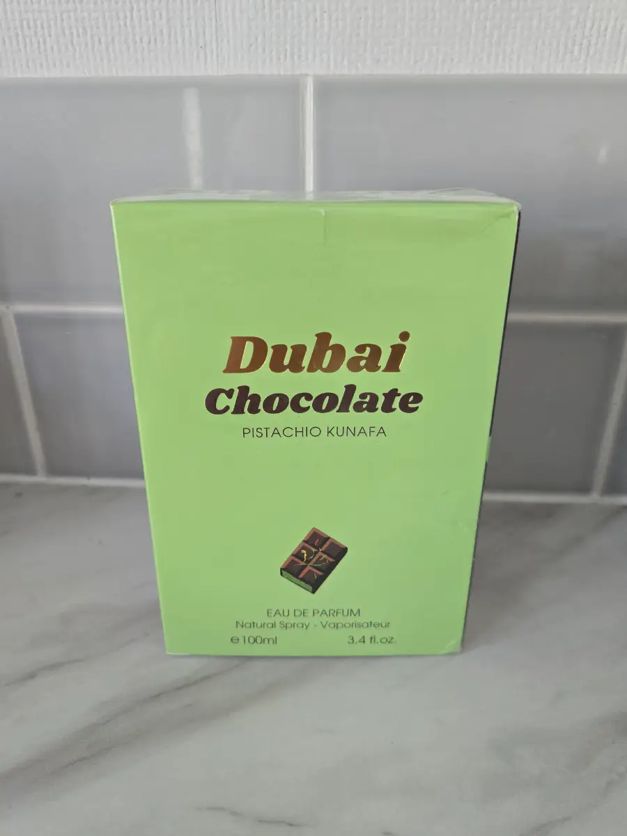 100ml bottle of Dubai Chocolate Pistachio Kunafa Eau de Parfum (New)