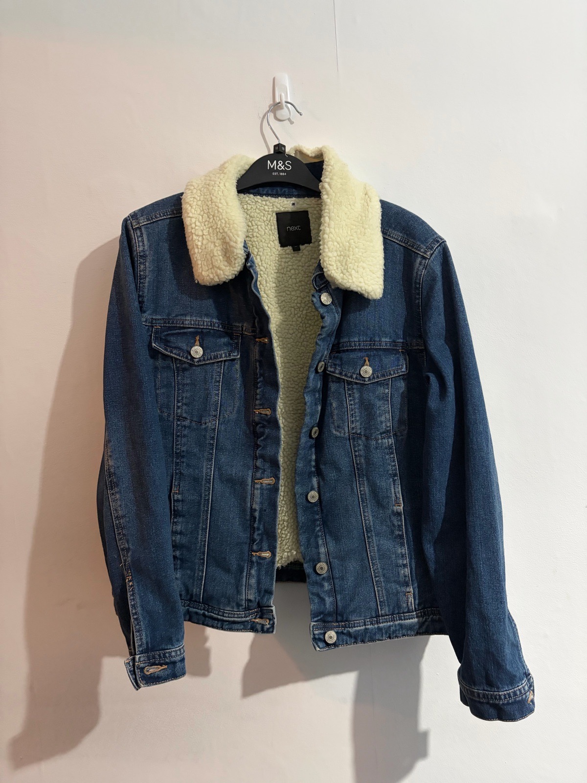 Next Women’s Denim Jacket With Sherpa Lining Size 14