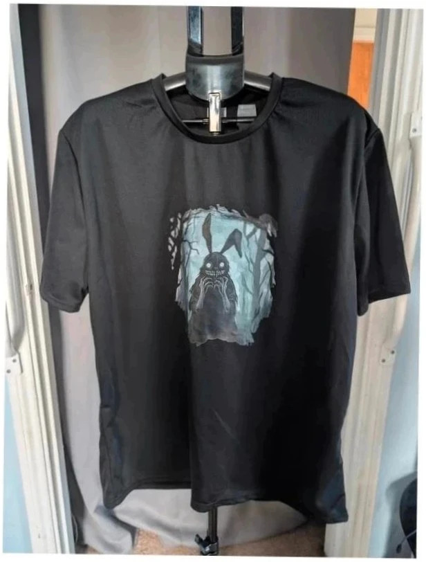 Unbranded Creepy Bunny Gothic Graphic Black Polyester T-Shirt Size XXL