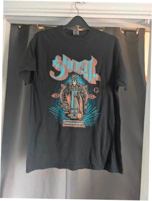 Official Ghost Band T Shirt Black M UK 12 Papa Emeritus Goth Metal Graphic Tee