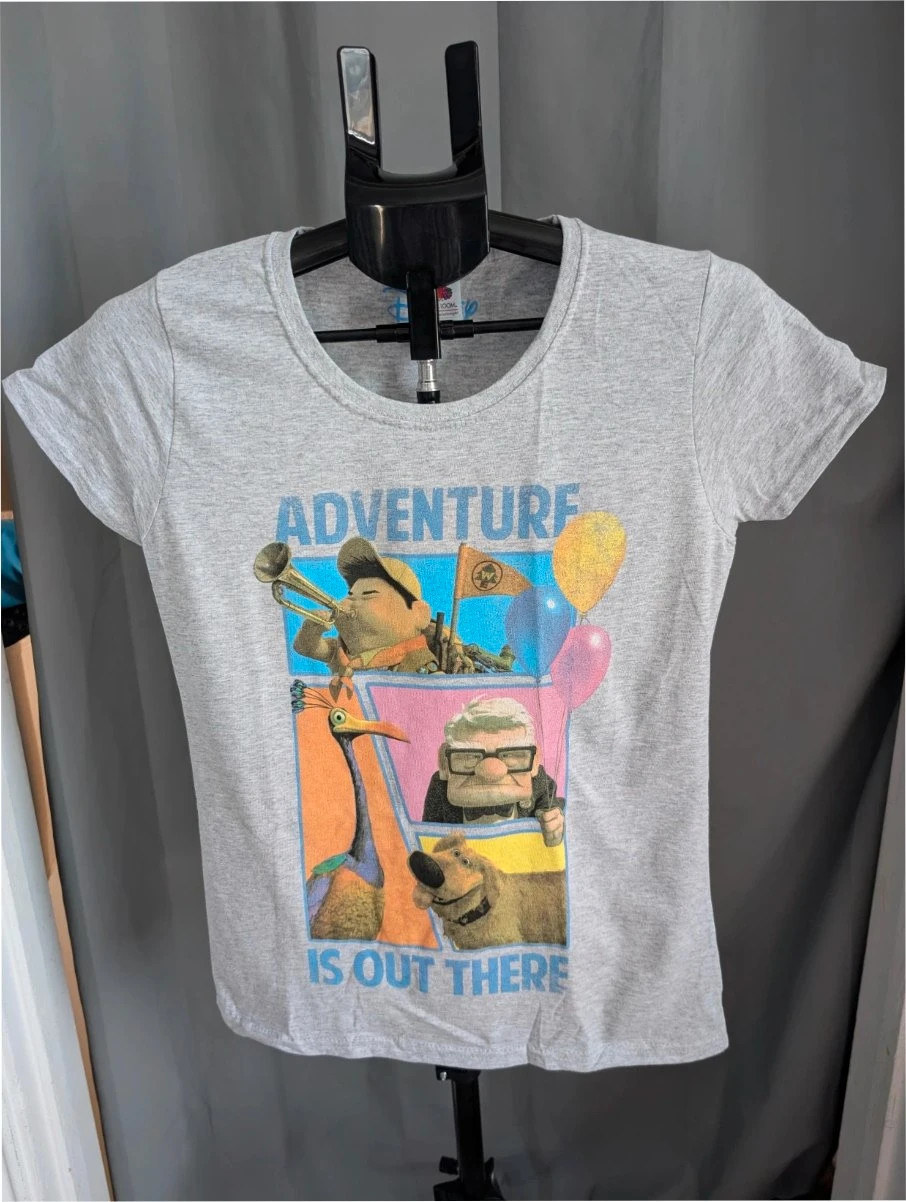Official Disney Pixar Up Graphic T Shirt Grey Marl S 8 10