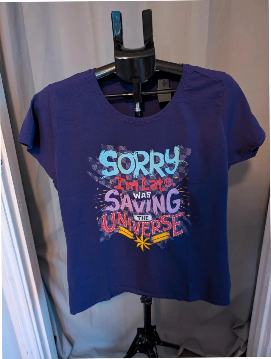 Official Marvel Captain Marvel Graphic T Shirt Purple XXL 18 20