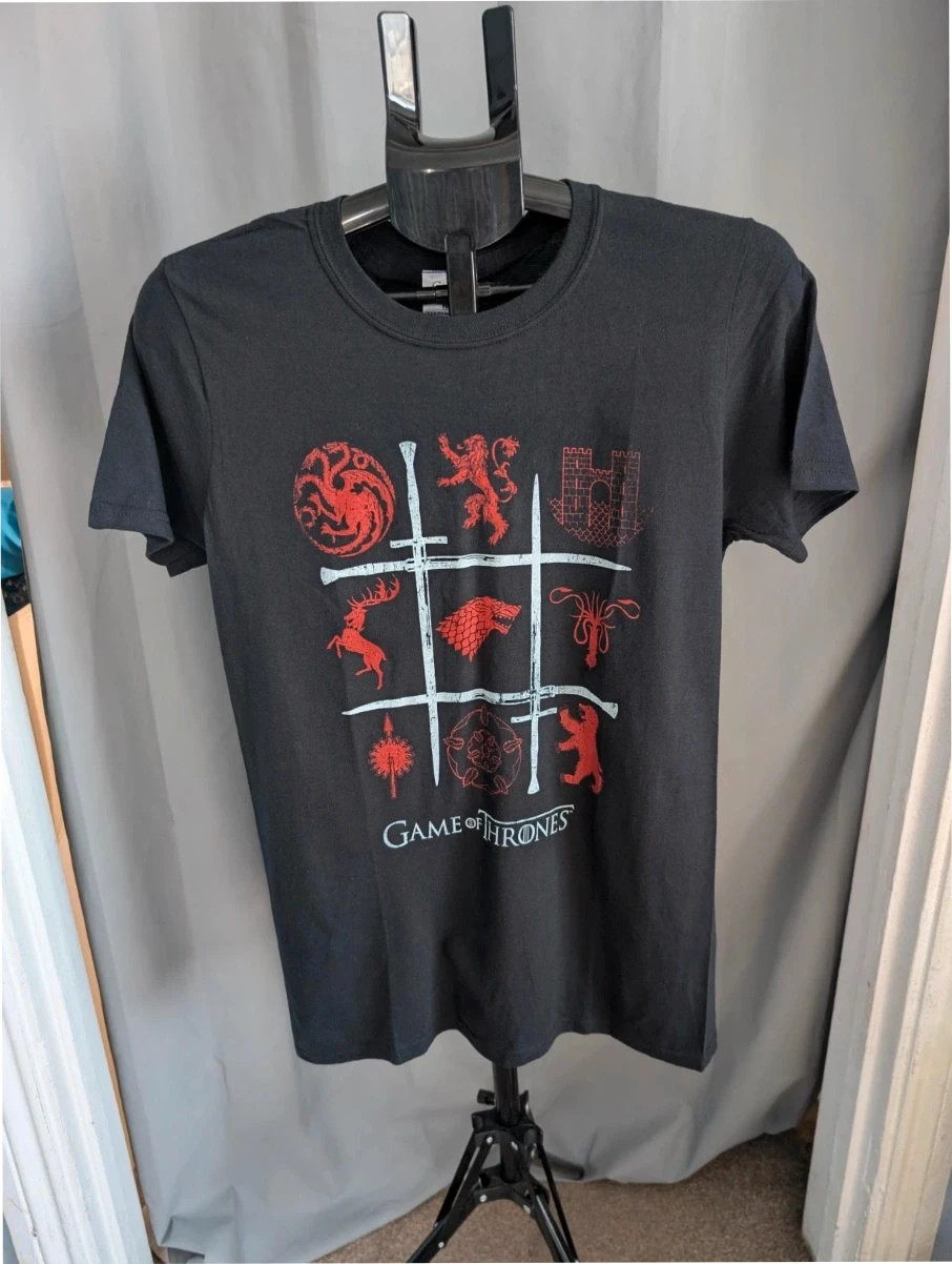 Official Game Of Thrones House Sigils Graphic T Shirt Black Small S 8 10