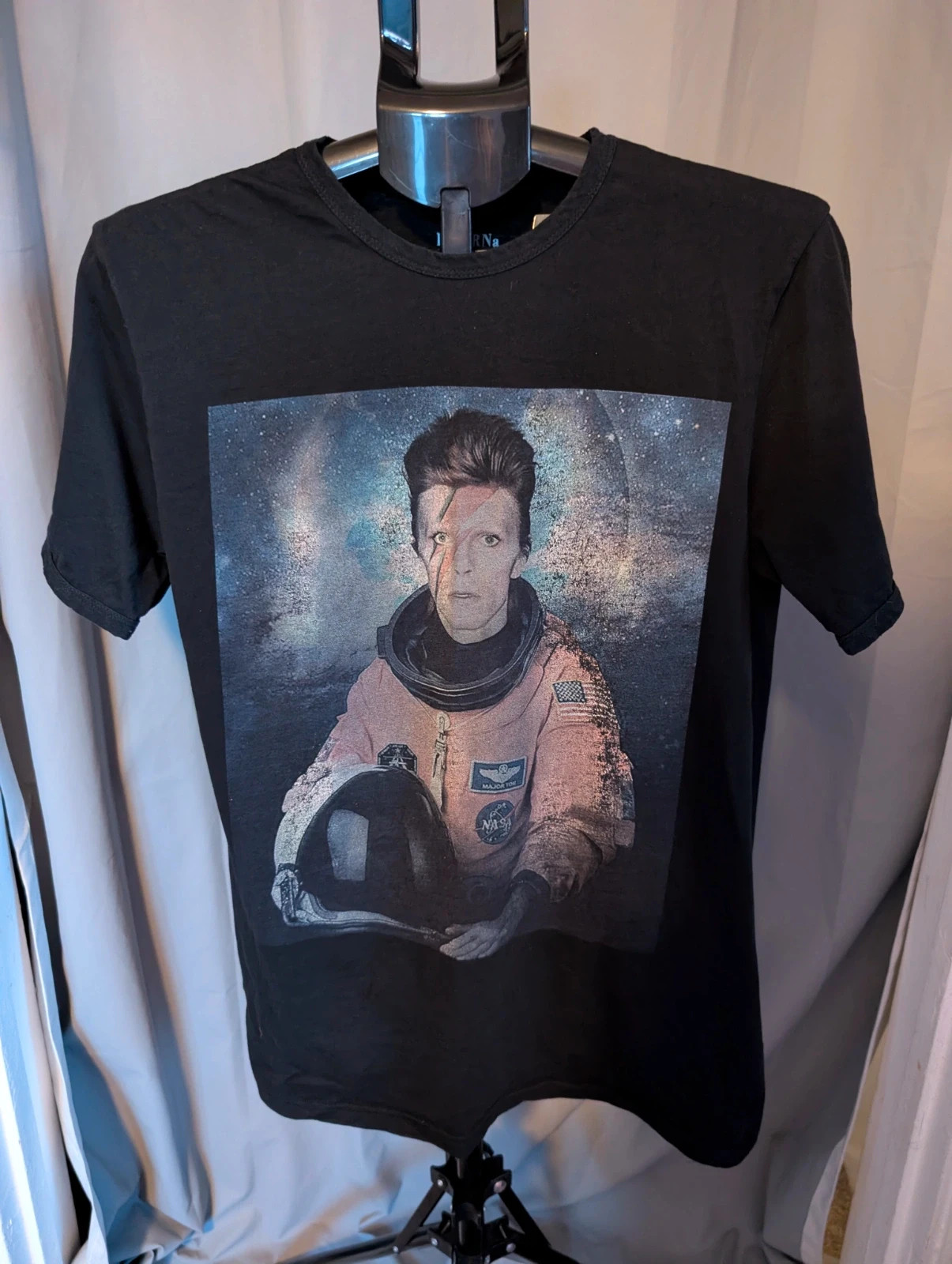 David Bowie Graphic T Shirt Black Medium M 10 12 Major Tom Space Tee