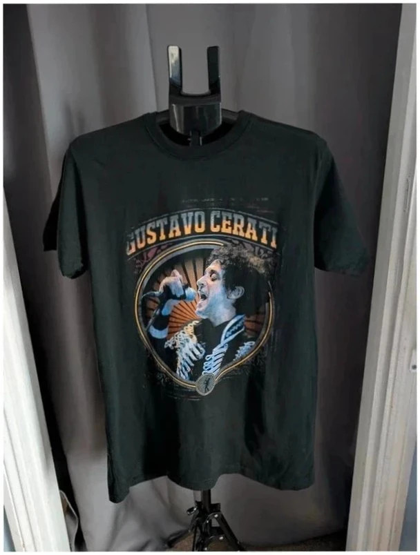 Gustavo Cerati Black Cotton Graphic T-Shirt Size Medium Soda Stereo Merch